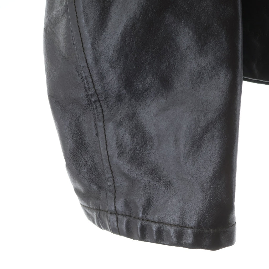 ARMANI JEANS(アルマーニ ジーンズ) 90s Leather Jacket レザージャケット 裏地キルティング ブラウン