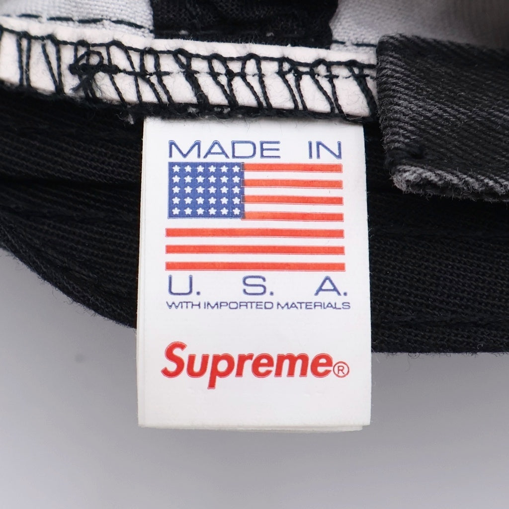 SUPREME(シュプリーム) 25SS Pigment Coated S Logo 6-Panel ピグメント コーティング Sロゴ刺繍キャップ 帽子 ブラック
