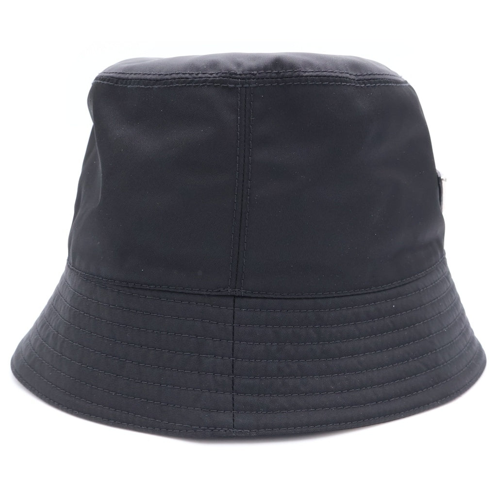 PRADA(プラダ) RE-NYLON リナイロン トライアングルロゴプレート バケットハット 帽子 ブラック 2HC137 レディース