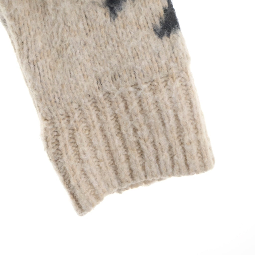 ASKYURSELF(アスクユアセルフ) BRUSHED CROSS KNIT ブラッシュド クロス ニット ベージュ