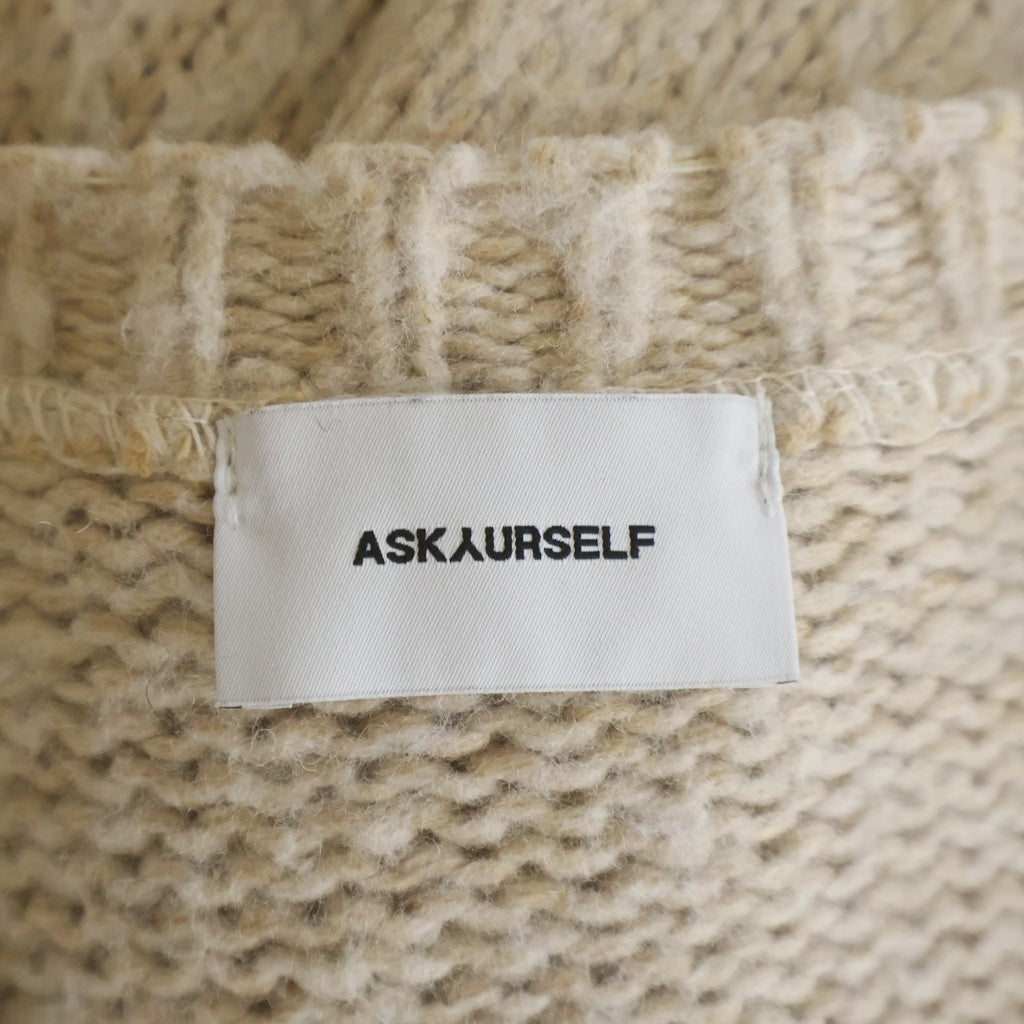 ASKYURSELF(アスクユアセルフ) BRUSHED CROSS KNIT ブラッシュド クロス ニット ベージュ