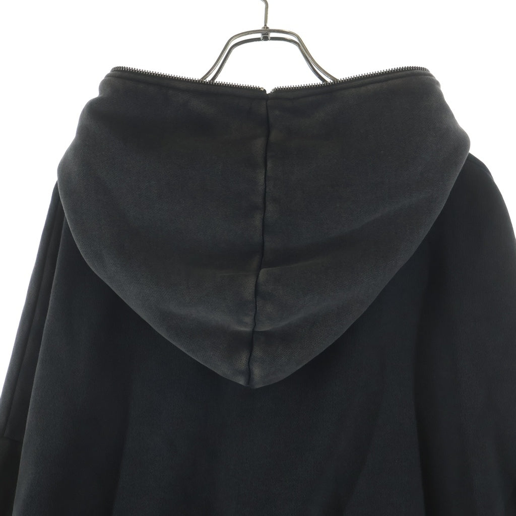 entire studios(エンタイア スタジオ) ETERNAL ZIP SOOT ウォッシュド加工 フルジップアップパーカー フーディー ブラック ES2202 PO0130