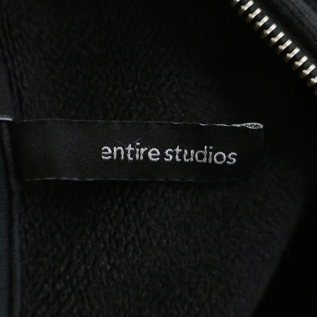entire studios(エンタイア スタジオ) ETERNAL ZIP SOOT ウォッシュド加工 フルジップアップパーカー フーディー ブラック ES2202 PO0130