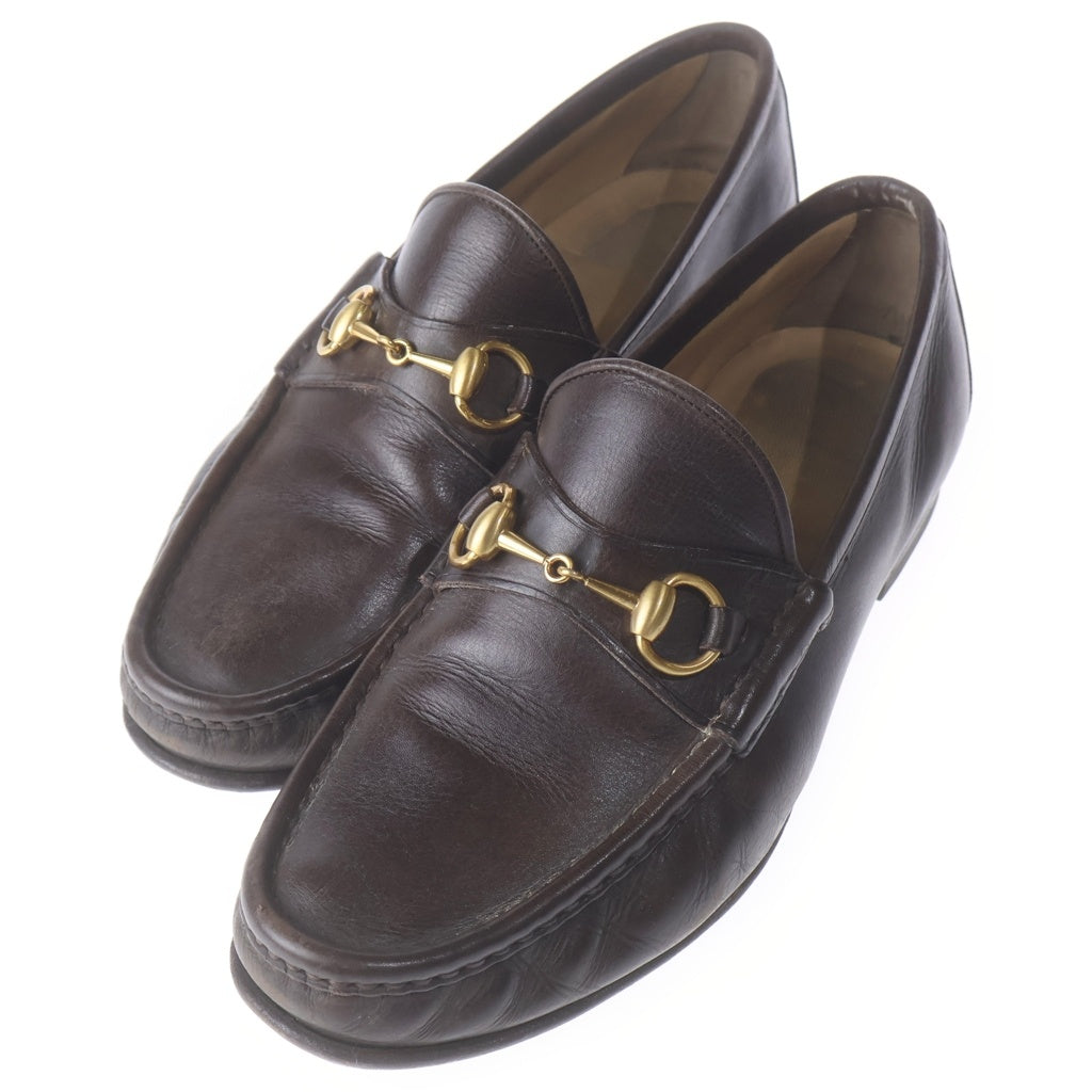 GUCCI(グッチ) ホースビット レザーローファー 革靴 シューズ ブラウン 41/1/2 110 0009