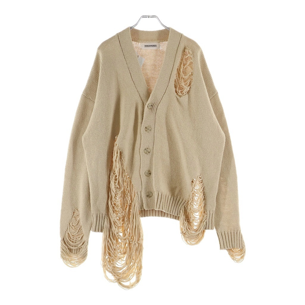 DISCOVERED(ディスカバード) 22AW DAMAGE COTTON KNIT CARDIGAN ダメージコットン ニットカーディガン ベージュ DC-SS22-KN-05