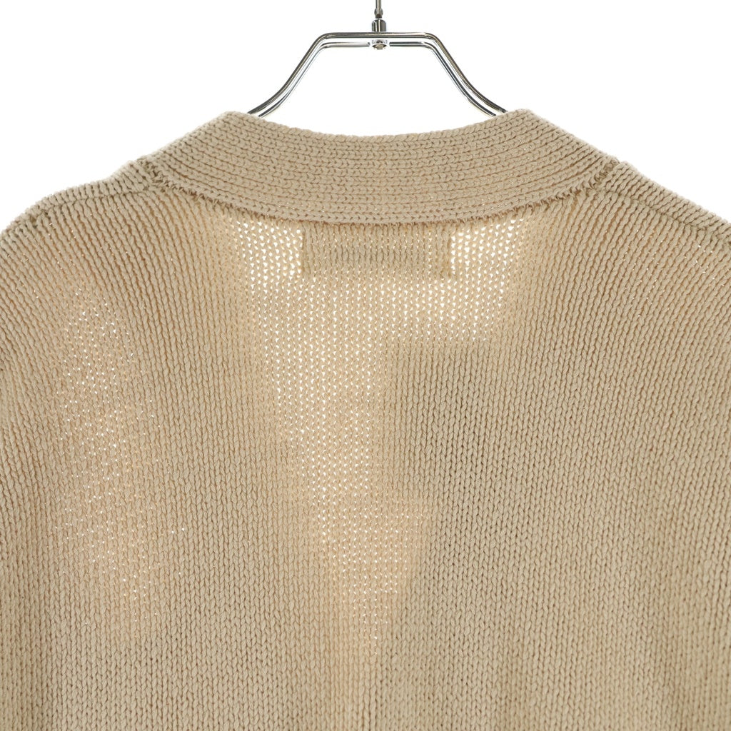 DISCOVERED(ディスカバード) 22AW DAMAGE COTTON KNIT CARDIGAN ダメージコットン ニットカーディガン ベージュ DC-SS22-KN-05