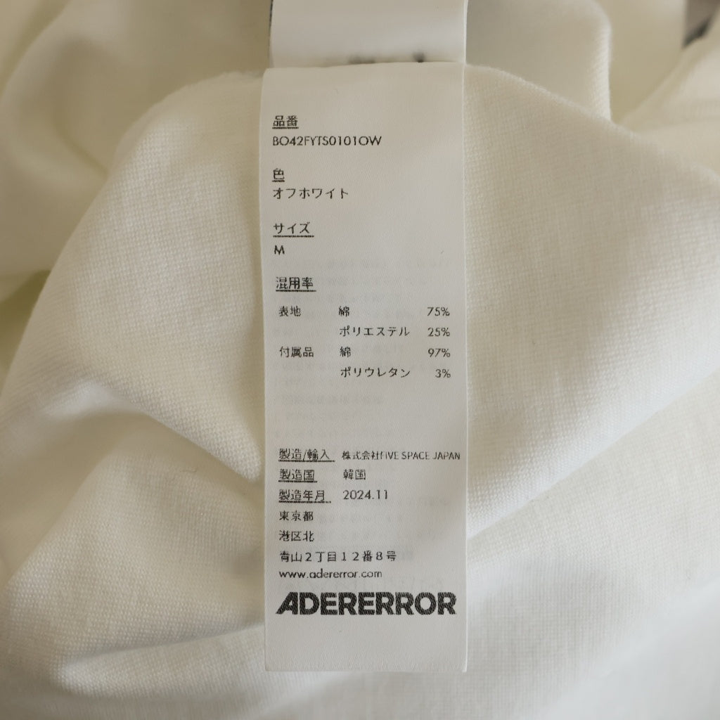 ADER ERROR(アーダーエラー) BL TAG T-SHIRT 01 フロントロゴ 半袖Tシャツ カットソー ホワイト BO42FYTS0101OW