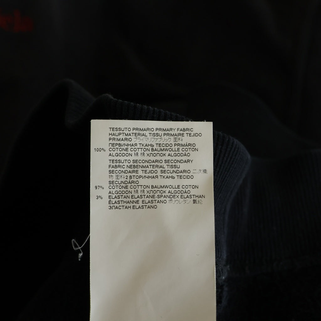Maison Margiela(メゾンマルジェラ) 22SS ロゴ刺繍 アップサイドダウンロゴ スウェット プルオーバーパーカー フーディー ブラック S50GU0167 S25503