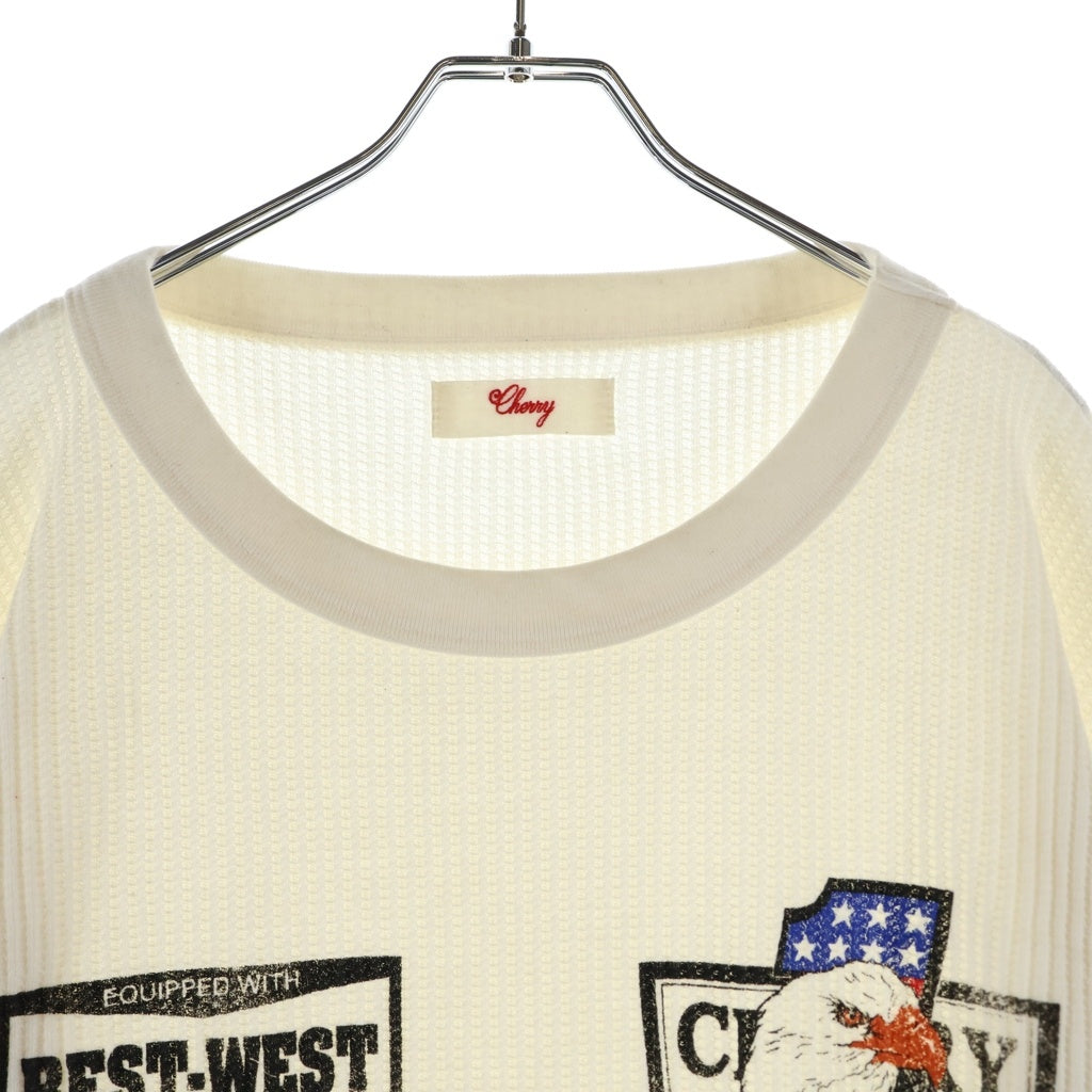 NO BRAND(ノーブランド) 【Cherry】チェリー Best West Thermal サーマル 長袖Tシャツ ロングスリーブカットソー ホワイト