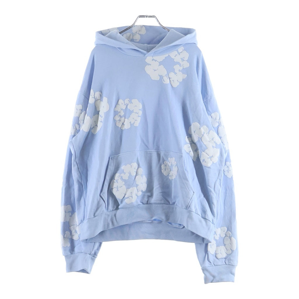 DENIM TEARS(デニムティアーズ) Cotton Wreath PullOver Hoddie コットン フラワー プルオーバーパーカー ブルー/ホワイト