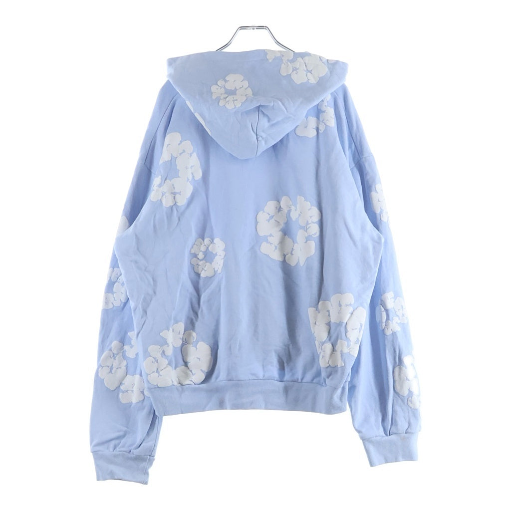 DENIM TEARS(デニムティアーズ) Cotton Wreath PullOver Hoddie コットン フラワー プルオーバーパーカー ブルー/ホワイト