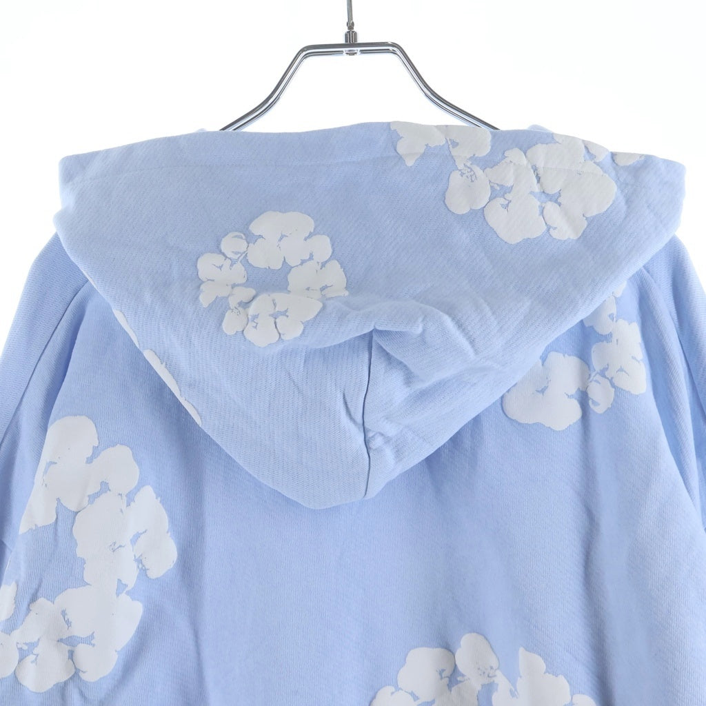 DENIM TEARS(デニムティアーズ) Cotton Wreath PullOver Hoddie コットン フラワー プルオーバーパーカー ブルー/ホワイト
