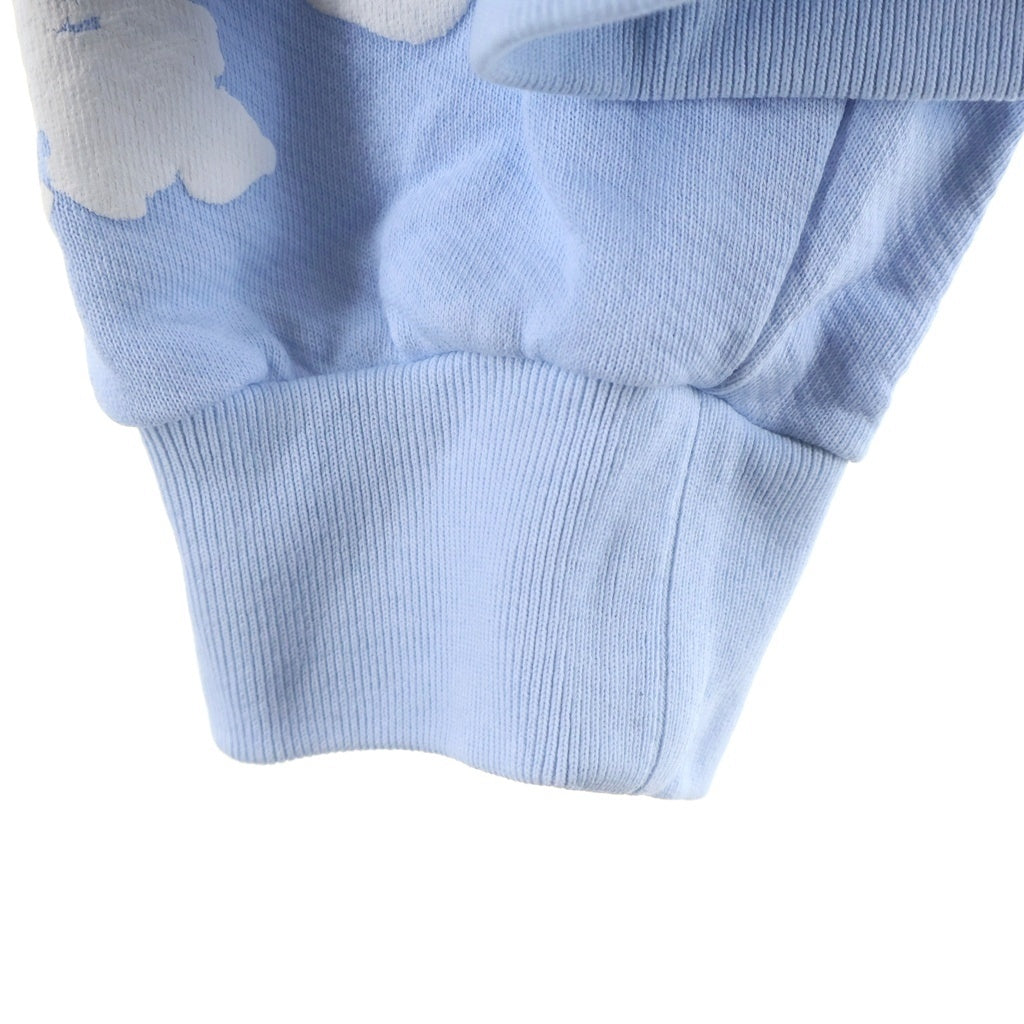 DENIM TEARS(デニムティアーズ) Cotton Wreath PullOver Hoddie コットン フラワー プルオーバーパーカー ブルー/ホワイト
