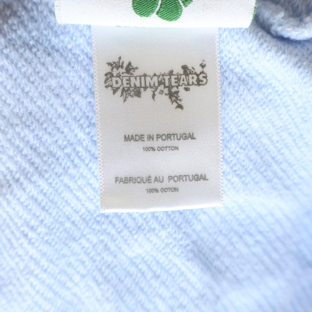 DENIM TEARS(デニムティアーズ) Cotton Wreath PullOver Hoddie コットン フラワー プルオーバーパーカー ブルー/ホワイト