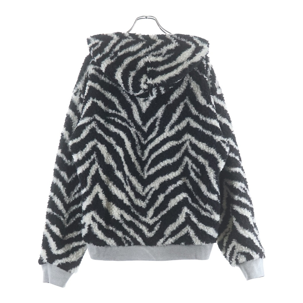 DENIM TEARS(デニムティアーズ) Zebra Lined Zip Hoodie ゼブラ柄 ジップアップパーカー SS24CH0005 グレー/ブラック