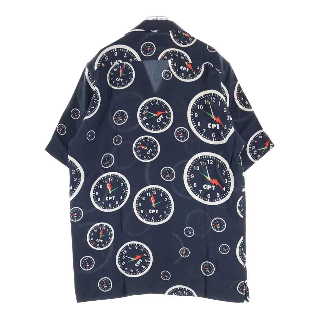 DENIM TEARS(デニムティアーズ) CPT Clock Shirt 時計柄 半袖シャツ ネイビー