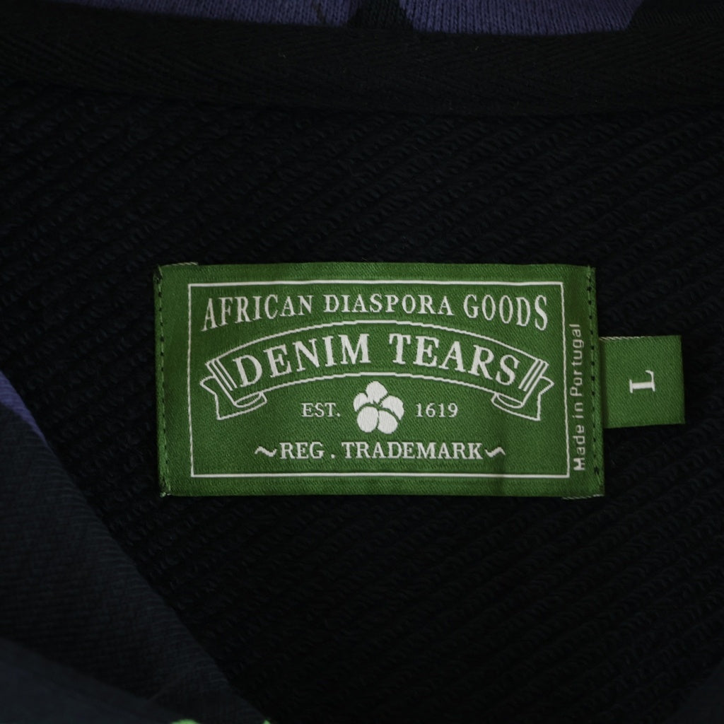 DENIM TEARS デニムティアーズ Intarsia Zip Up Plaid Hoodie 総柄 ジップアップフーディー スウェットパーカー グリーン/パープル DENIM TEARS(デニムティアーズ) Intarsia Zip Up Plaid Hoodie 総柄