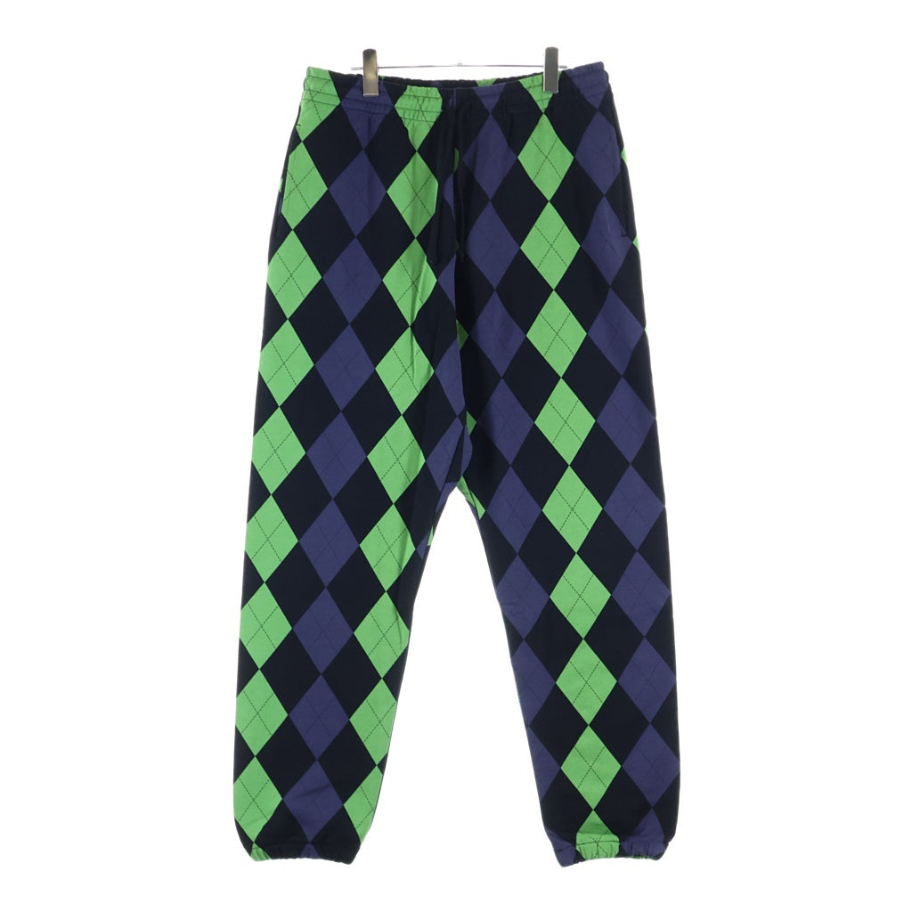 DENIM TEARS(デニムティアーズ) Intarsia Sweatpant 総柄 スウェットパンツ グリーン/パープル SS24CP002