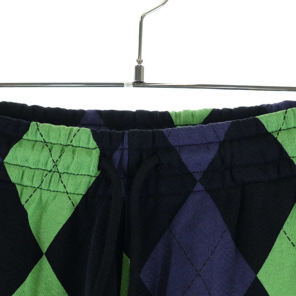 DENIM TEARS(デニムティアーズ) Intarsia Sweatpant 総柄 スウェットパンツ グリーン/パープル SS24CP002