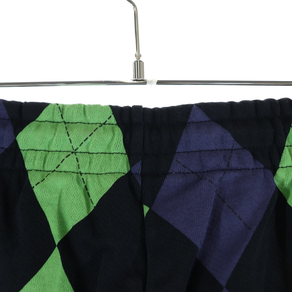 DENIM TEARS(デニムティアーズ) Intarsia Sweatpant 総柄 スウェットパンツ グリーン/パープル SS24CP002
