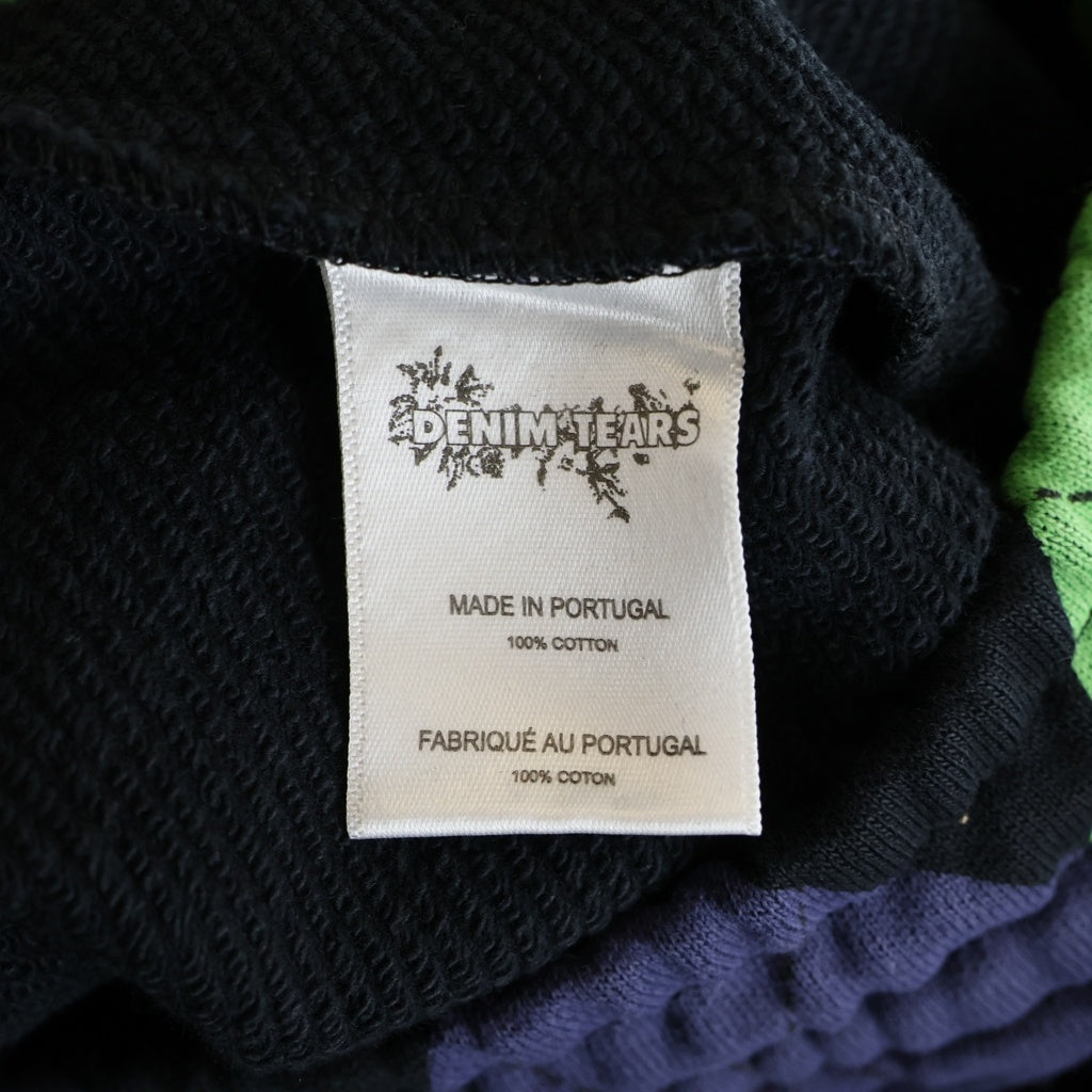 DENIM TEARS(デニムティアーズ) Intarsia Sweatpant 総柄 スウェットパンツ グリーン/パープル SS24CP002