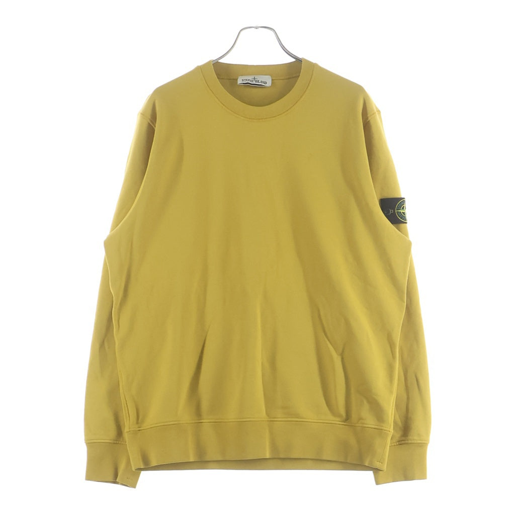 STONE ISLAND(ストーンアイランド) BRUSHED COTTON FLEECE ロゴパッチ コットン クルーネックトレーナー スウェットシャツ イエロー 811563051