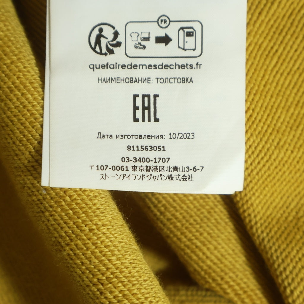STONE ISLAND(ストーンアイランド) BRUSHED COTTON FLEECE ロゴパッチ コットン クルーネックトレーナー スウェットシャツ イエロー 811563051