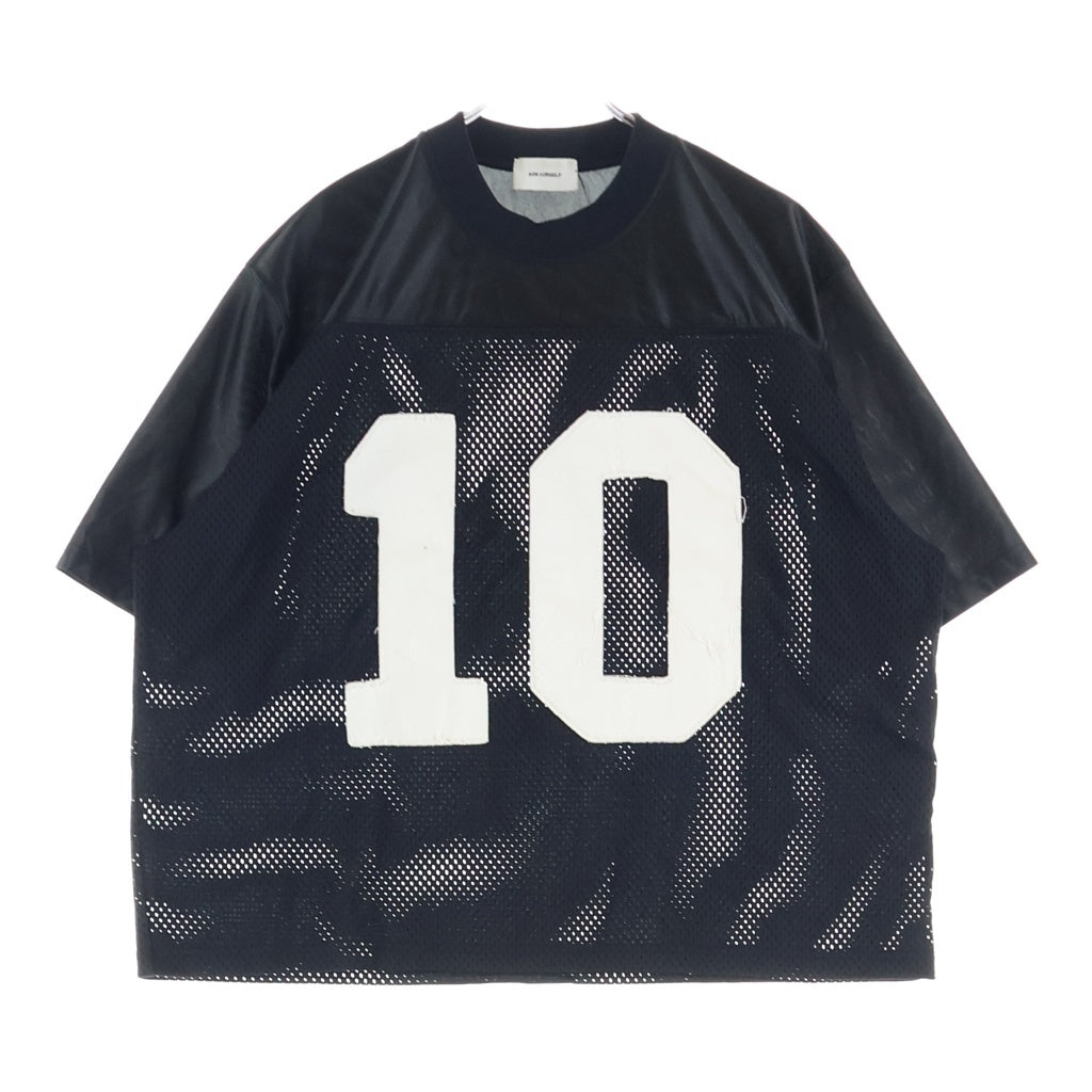 ASKYURSELF(アスクユアセルフ) MESH GOTH CROPPED JERSEY メッシュ クロップド 半袖Tシャツ カットソー ブラック