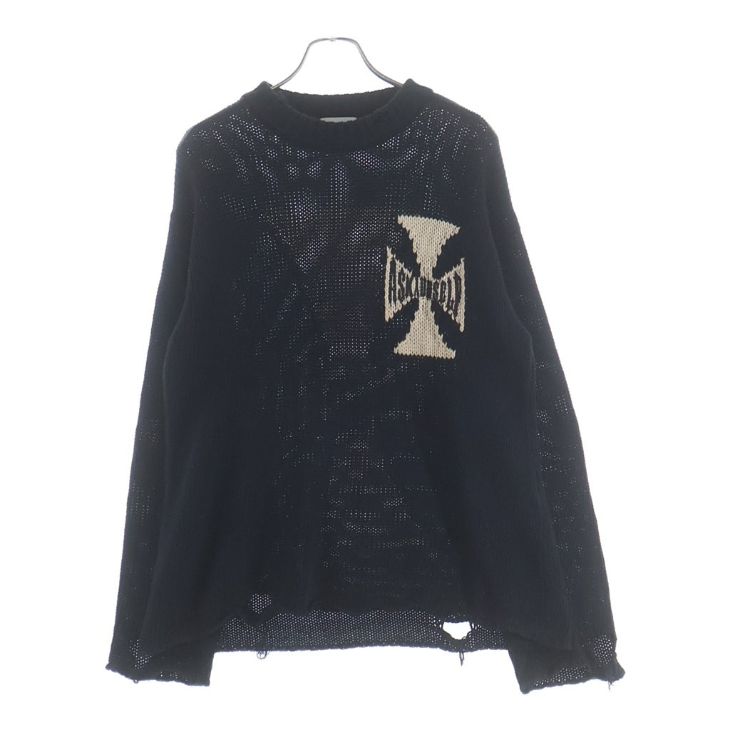 ASKYURSELF(アスクユアセルフ) RIDER CROSS KNIT ライダークロスニット ブラック