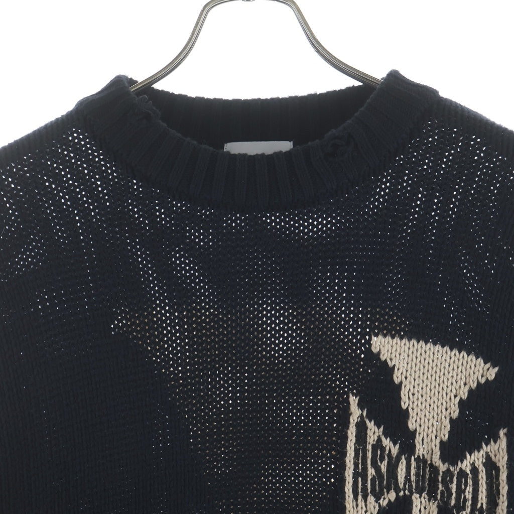 ASKYURSELF(アスクユアセルフ) RIDER CROSS KNIT ライダークロスニット ブラック