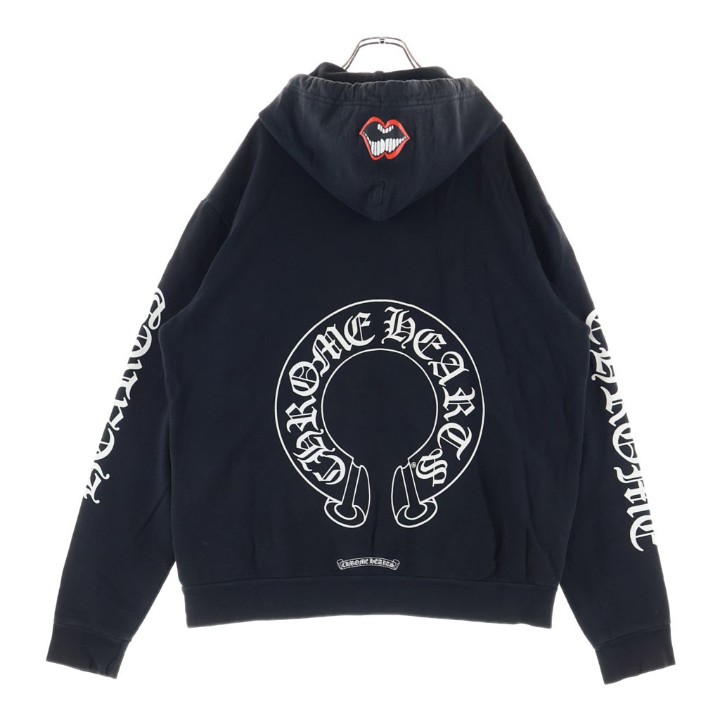 CHROME HEARTS(クロムハーツ) ×MATTY BOY Chomper Horseshoe Hoodie ×マッティボーイ チョンパー ホースシューフーディ プルオーバースウェットパーカー ブラック