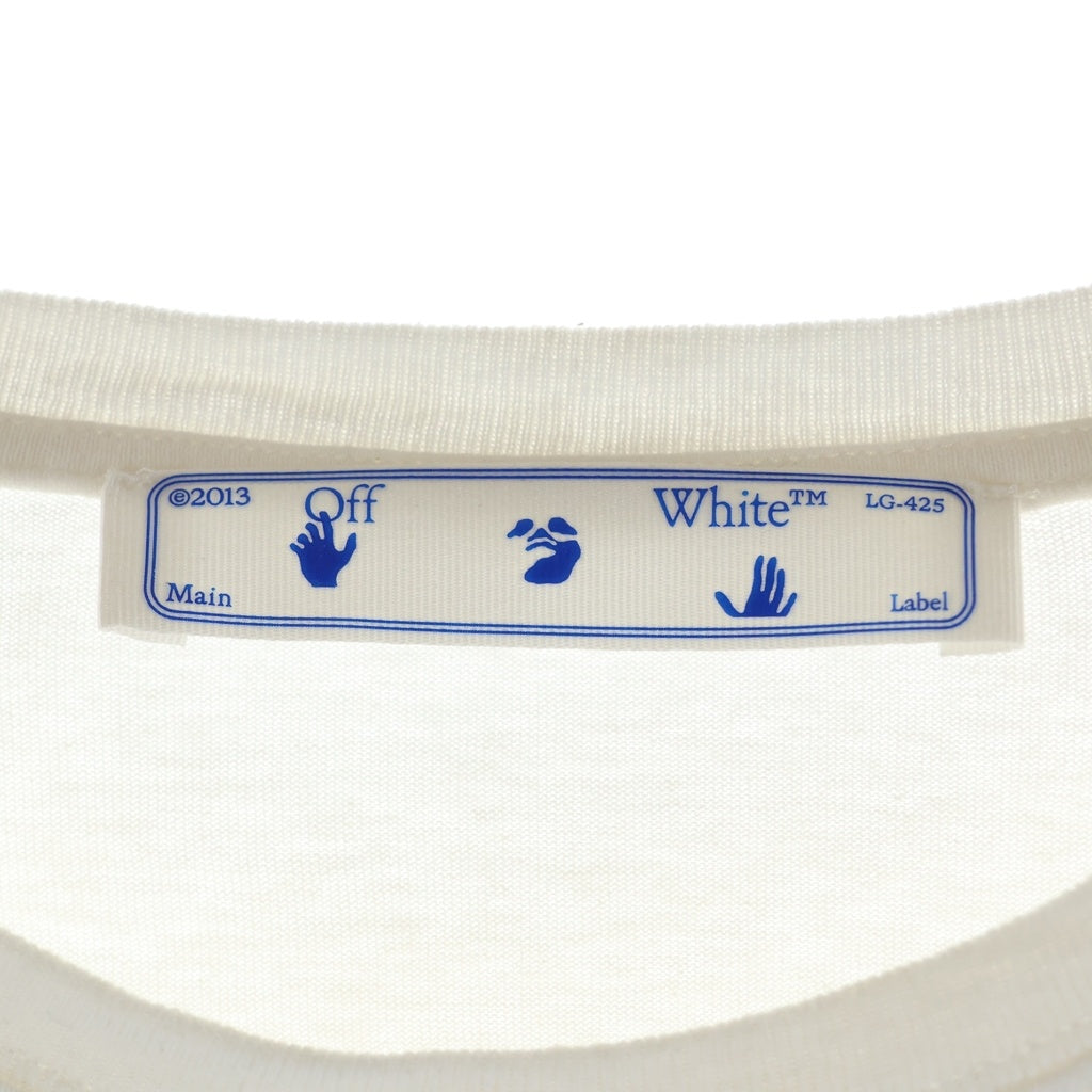 OFF-WHITE(オフホワイト) CARAVANGGIO PAINTING L/S TEE フロントロゴ 長袖Tシャツ カットソー ホワイト OMAB001F21JER004