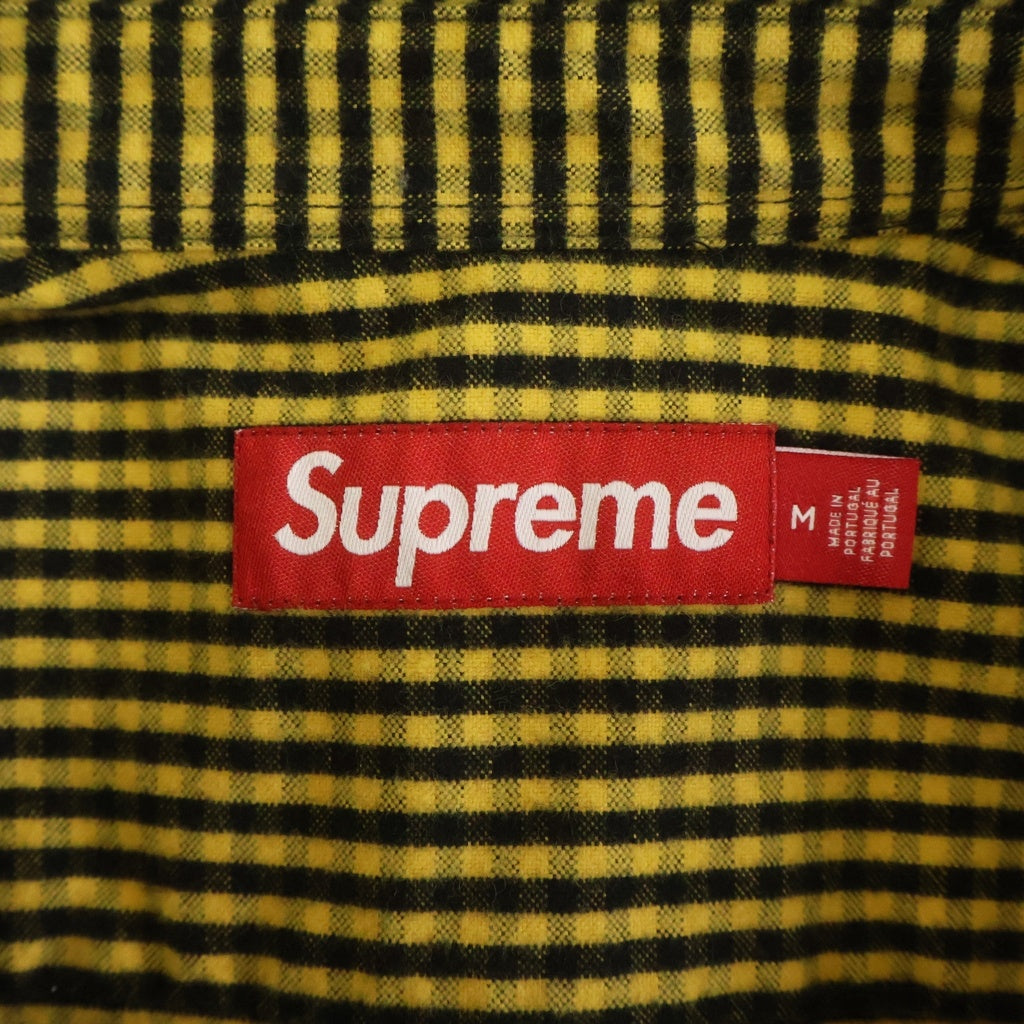 SUPREME(シュプリーム) 24SS Loose Fit Flannel Oxford Shirt ルーズフィット フランネル オックスフォード長袖シャツ イエロー/ブラック