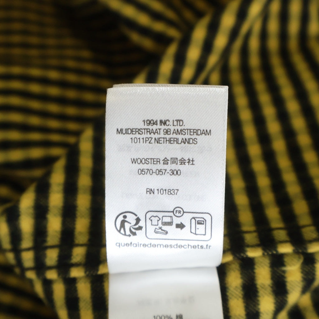 SUPREME(シュプリーム) 24SS Loose Fit Flannel Oxford Shirt ルーズフィット フランネル オックスフォード長袖シャツ イエロー/ブラック