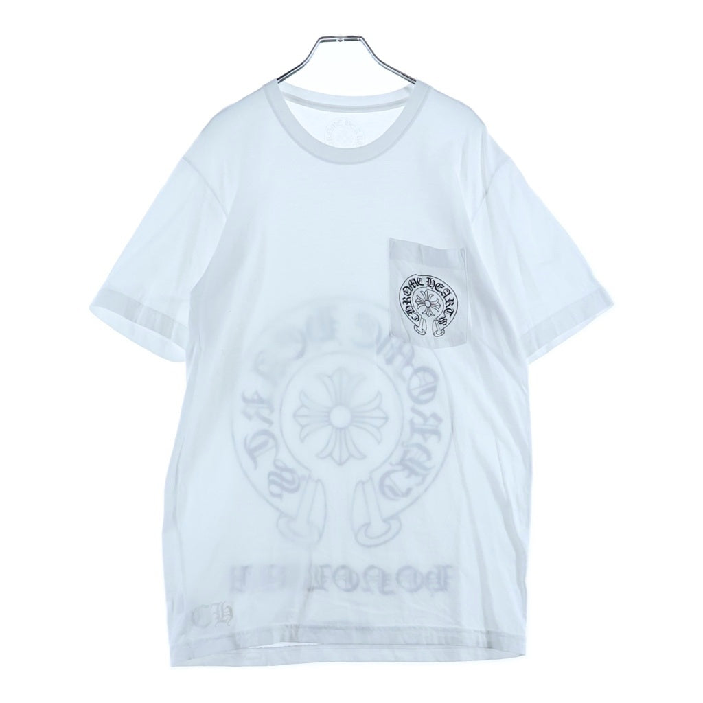 CHROME HEARTS(クロムハーツ) Honolulu Horseshoe S/S Tee ホノルル限定 バック ホースシュー クルーネック半袖Tシャツカットソー ホワイト