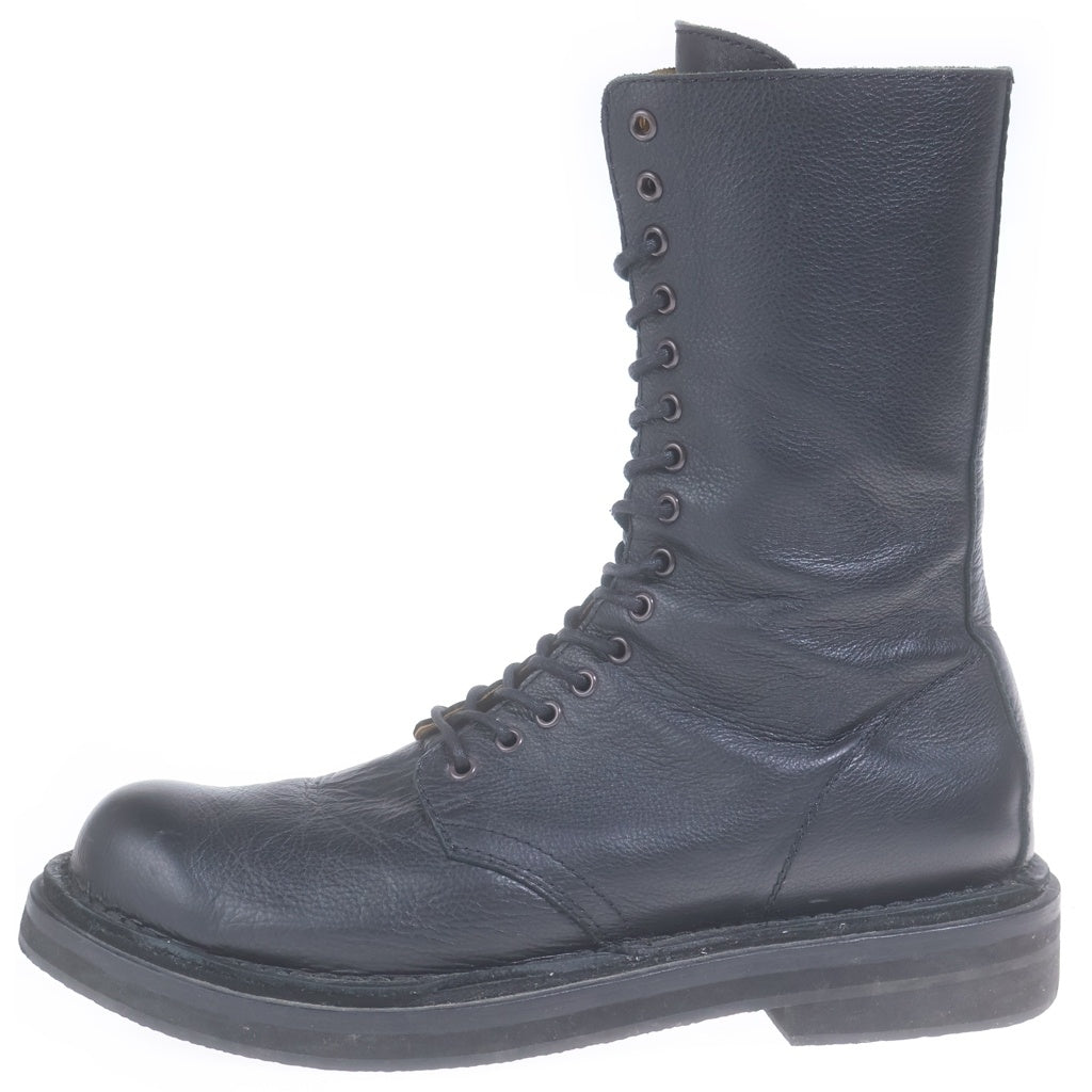 Yohji Yamamoto POUR HOMME(ヨウジヤマモト プールオム) 21AW MAT OILED LEATHER MILITARY BOOTS ハイカットミリタリーブーツ ブラック HX-E05-762