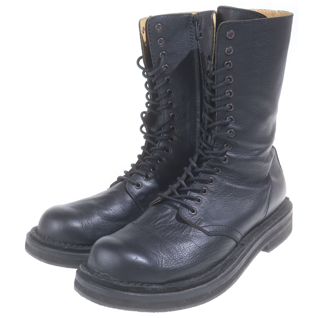 Yohji Yamamoto POUR HOMME(ヨウジヤマモト プールオム) 21AW MAT OILED LEATHER MILITARY BOOTS ハイカットミリタリーブーツ ブラック HX-E05-762