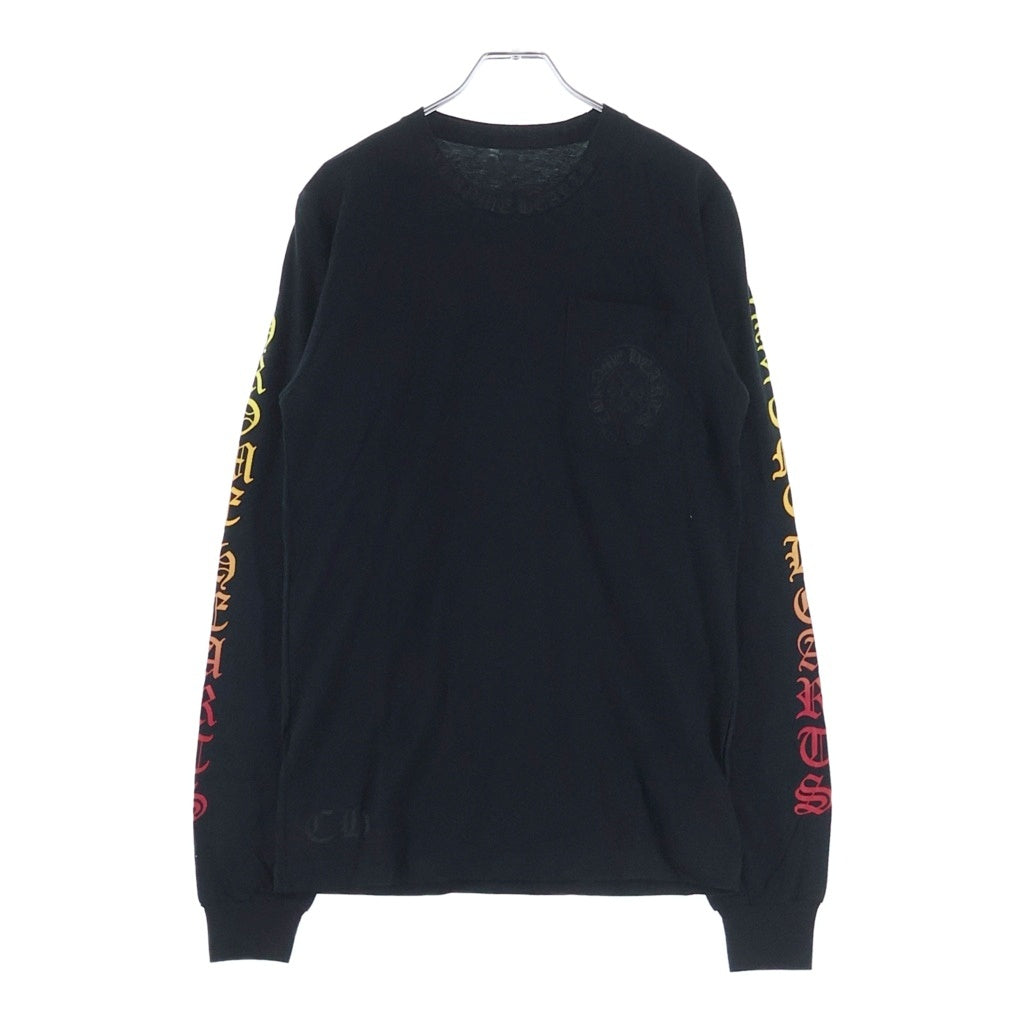 CHROME HEARTS(クロムハーツ) CH L/S NECK LOGO ネックロゴプリント グラデーション 袖ロゴ 長袖Tシャツ ロングスリーブカットソー ブラック/マルチカラー
