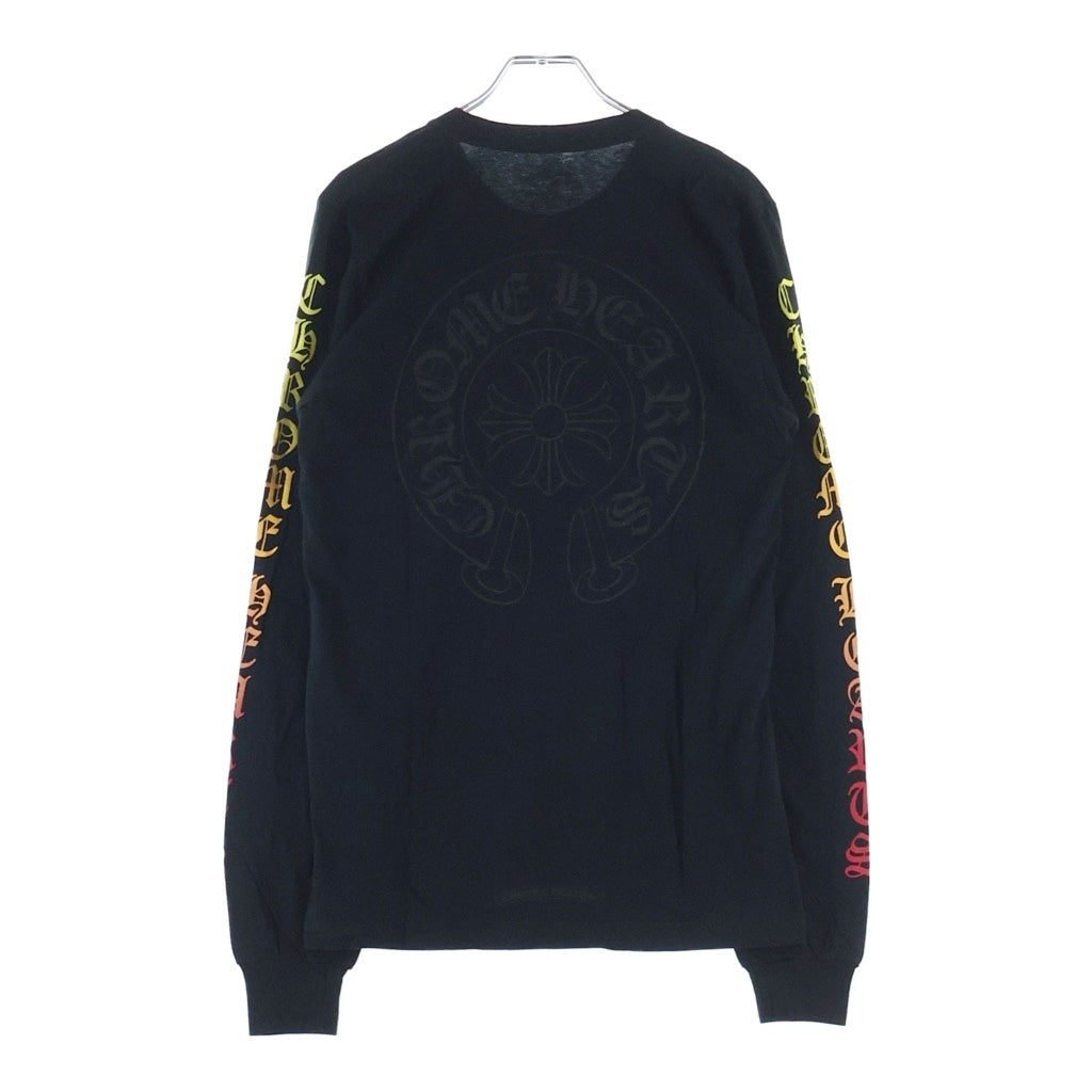 CHROME HEARTS(クロムハーツ) CH L/S NECK LOGO ネックロゴプリント グラデーション 袖ロゴ 長袖Tシャツ ロングスリーブカットソー ブラック/マルチカラー