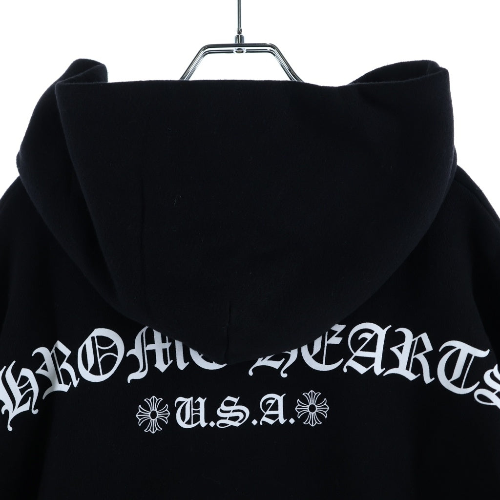 CHROME HEARTS(クロムハーツ) FLRL Zip Hoodie 袖フローラル ジップアップパーカー アーチロゴ ブラック