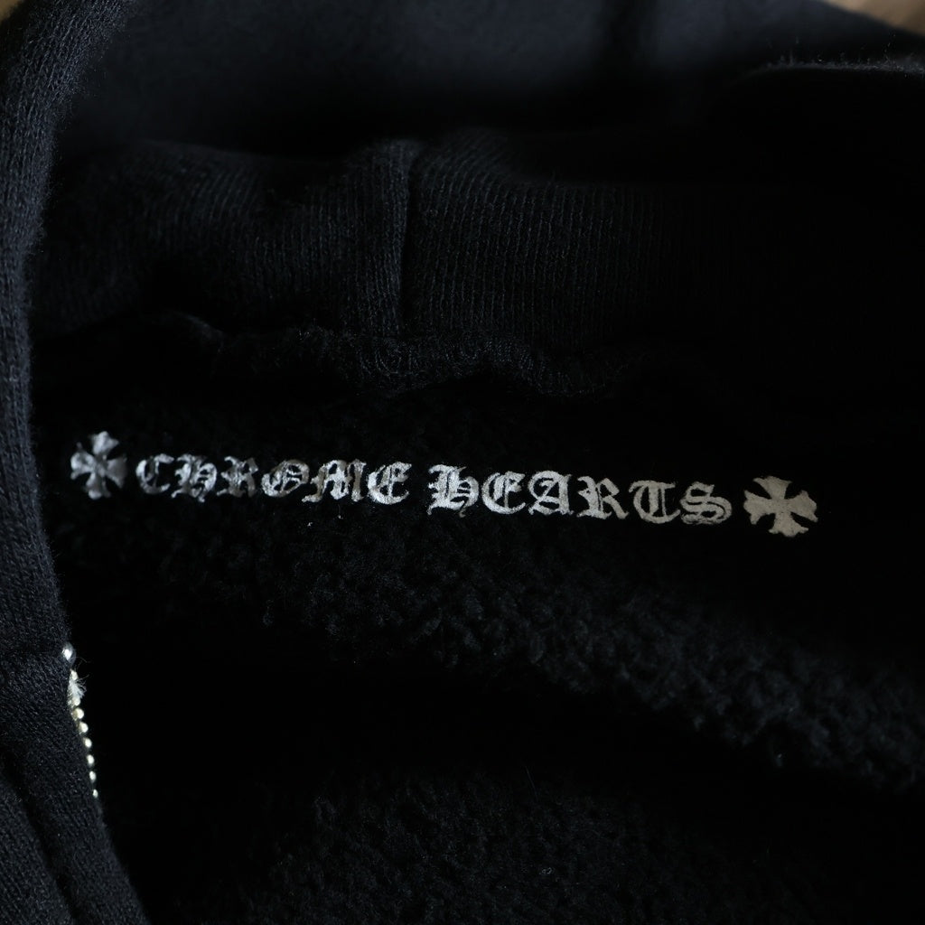 CHROME HEARTS(クロムハーツ) FLRL Zip Hoodie 袖フローラル ジップアップパーカー アーチロゴ ブラック