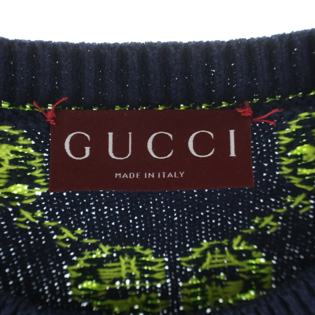 GUCCI(グッチ) 24SS GG Cotton Knit Sweatshirt GG総柄 コットン