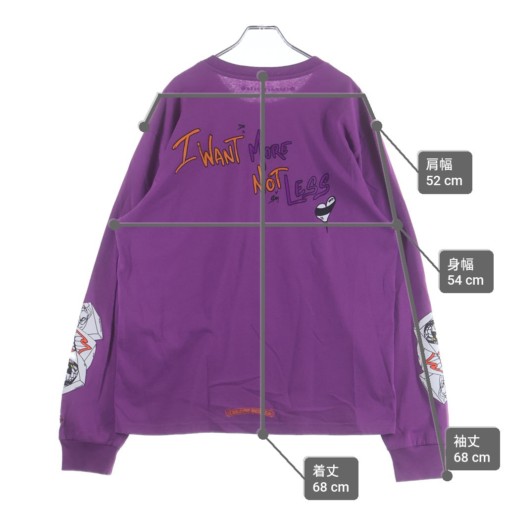 CHROME HEARTS(クロムハーツ) ×MATTY BOY PPO I WANT MORE NOT LESS L/S TEE マッティボーイ プリント長袖Tシャツ カットソー パープル