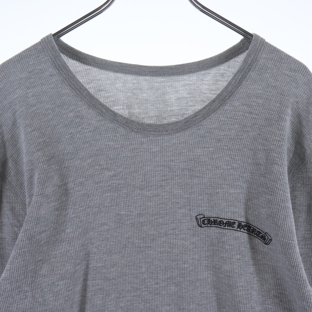 CHROME HEARTS(クロムハーツ) THERMAL L/S TEE アーム英字ロゴプリント サーマル 長袖Tシャツ ロングスリーブカットソー グレー