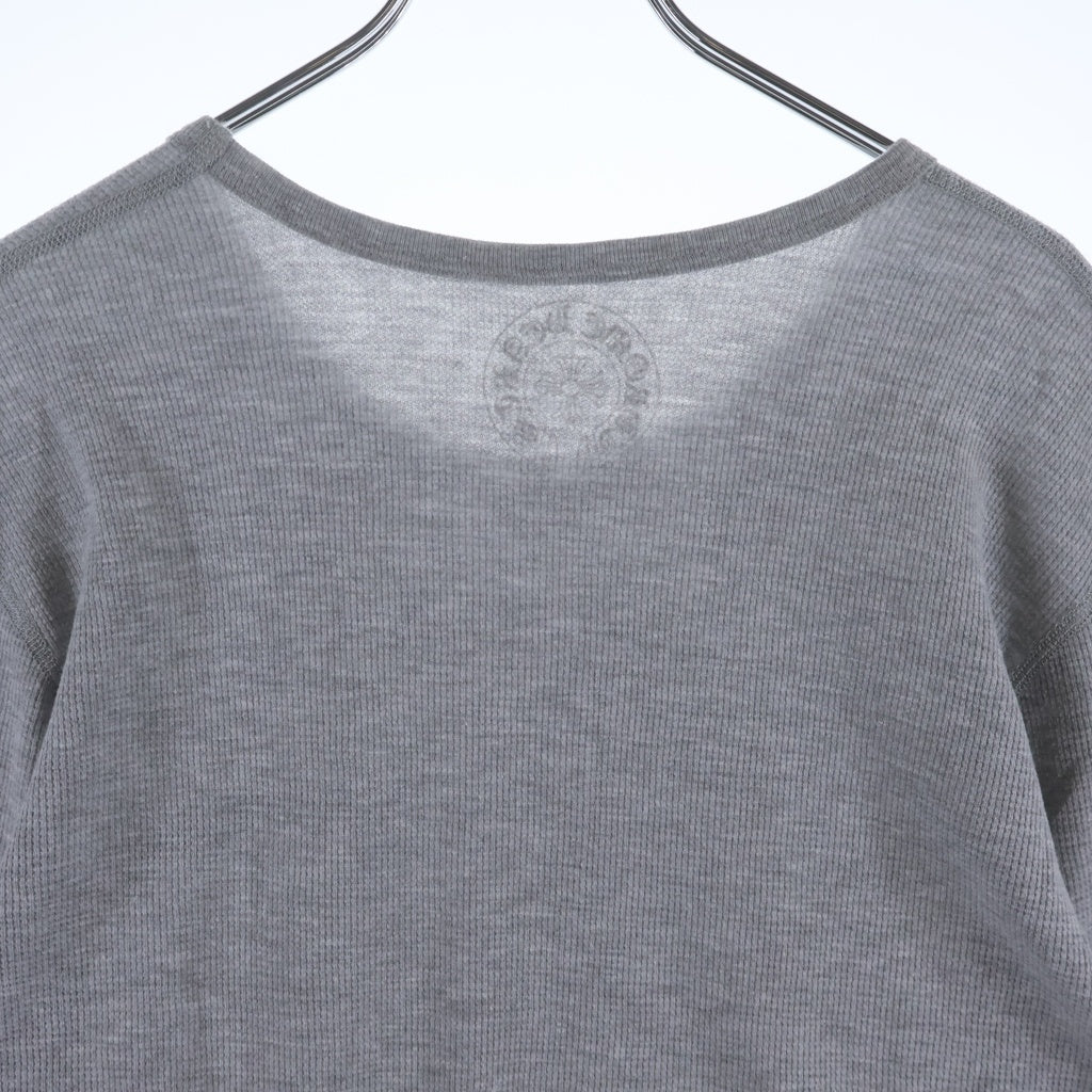 CHROME HEARTS(クロムハーツ) THERMAL L/S TEE アーム英字ロゴプリント サーマル 長袖Tシャツ ロングスリーブカットソー グレー