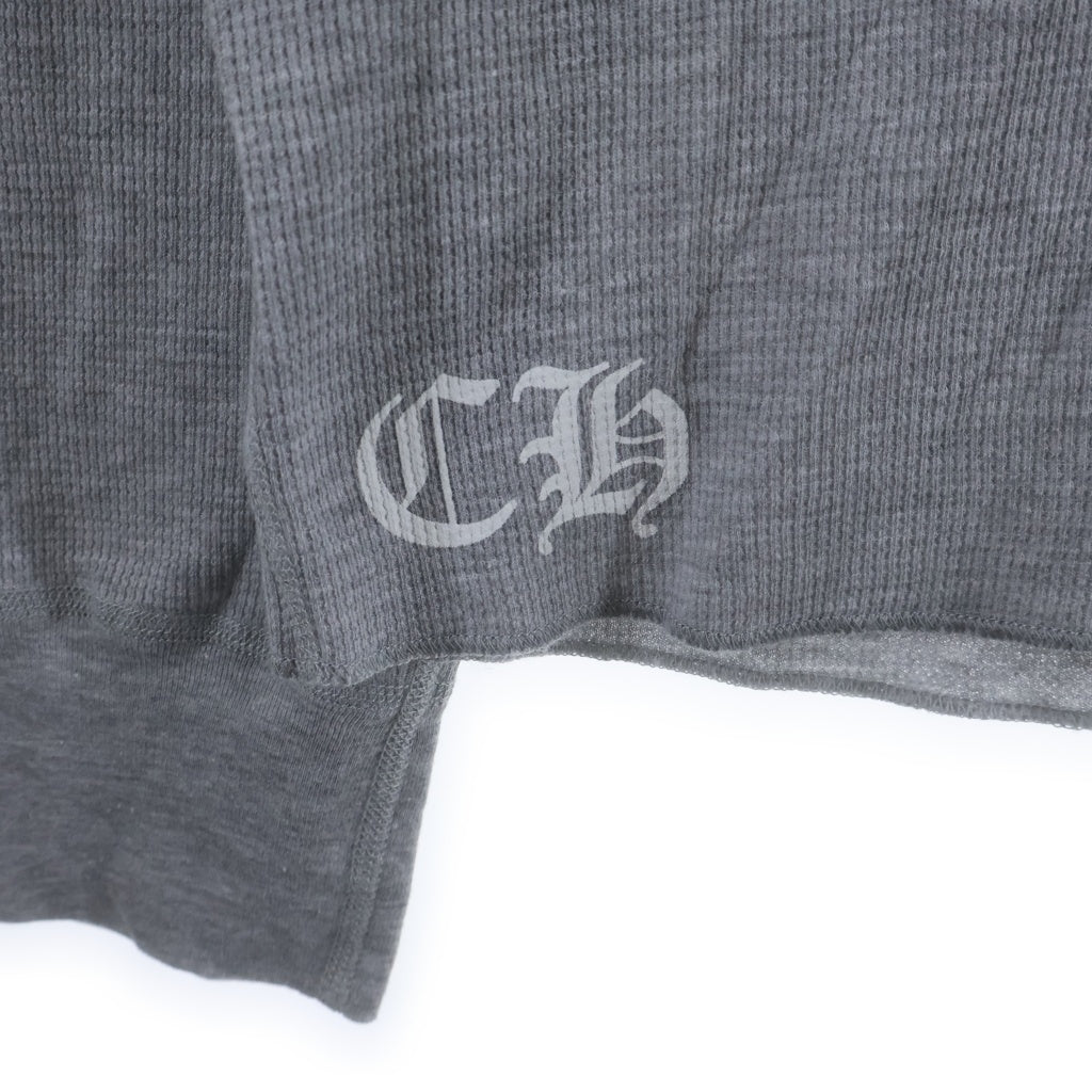 CHROME HEARTS(クロムハーツ) THERMAL L/S TEE アーム英字ロゴプリント サーマル 長袖Tシャツ ロングスリーブカットソー グレー