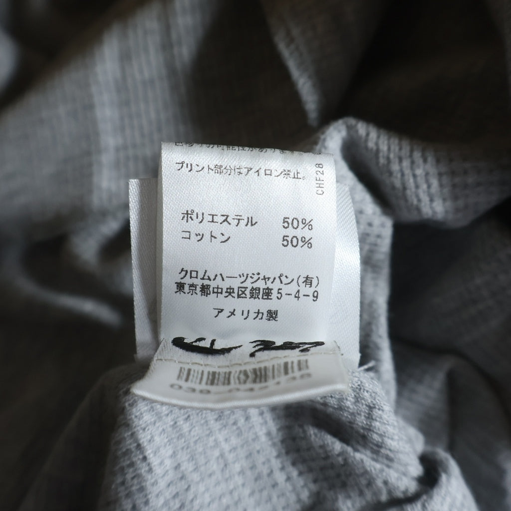 CHROME HEARTS(クロムハーツ) THERMAL L/S TEE アーム英字ロゴプリント サーマル 長袖Tシャツ ロングスリーブカットソー グレー