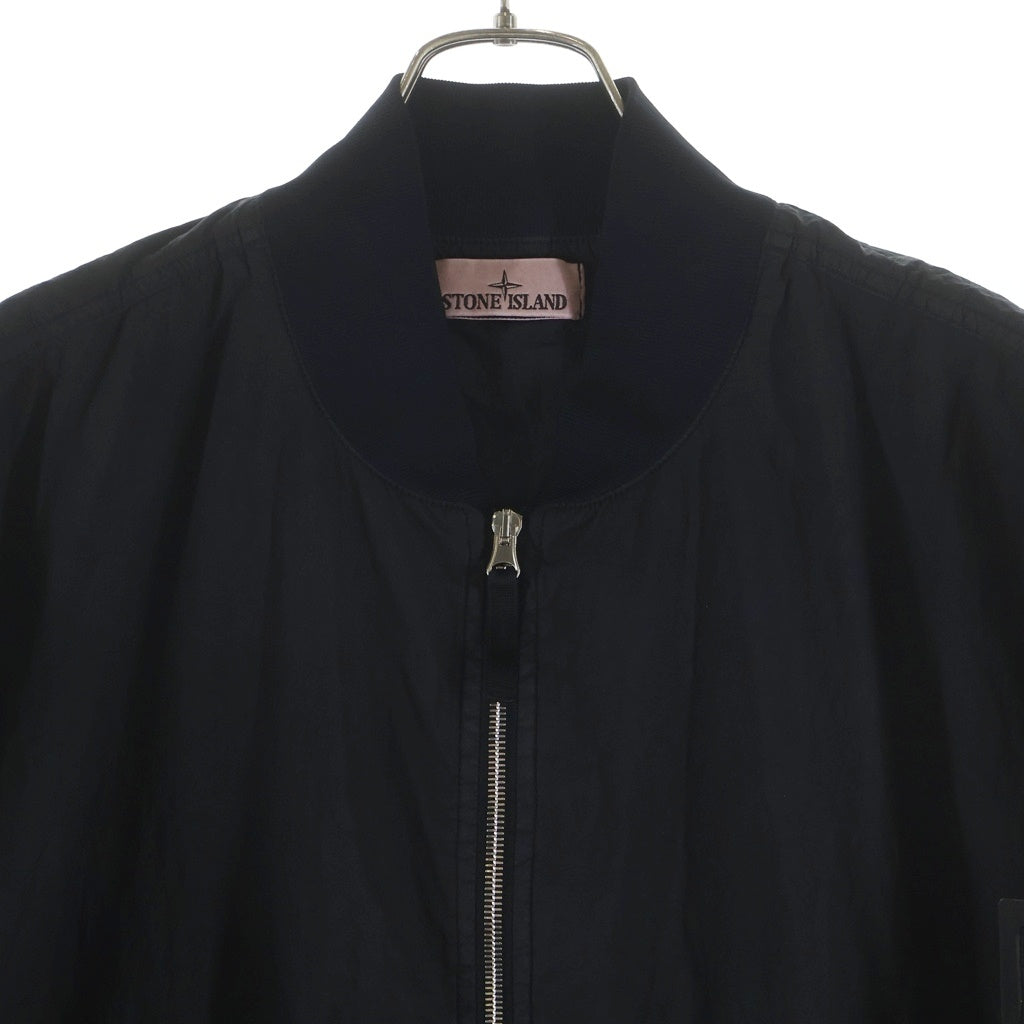 STONE ISLAND(ストーンアイランド) 25SS NYLON METAL WATRO アームワッペン ジップアップナイロンジャケット ブラック K1S154100019