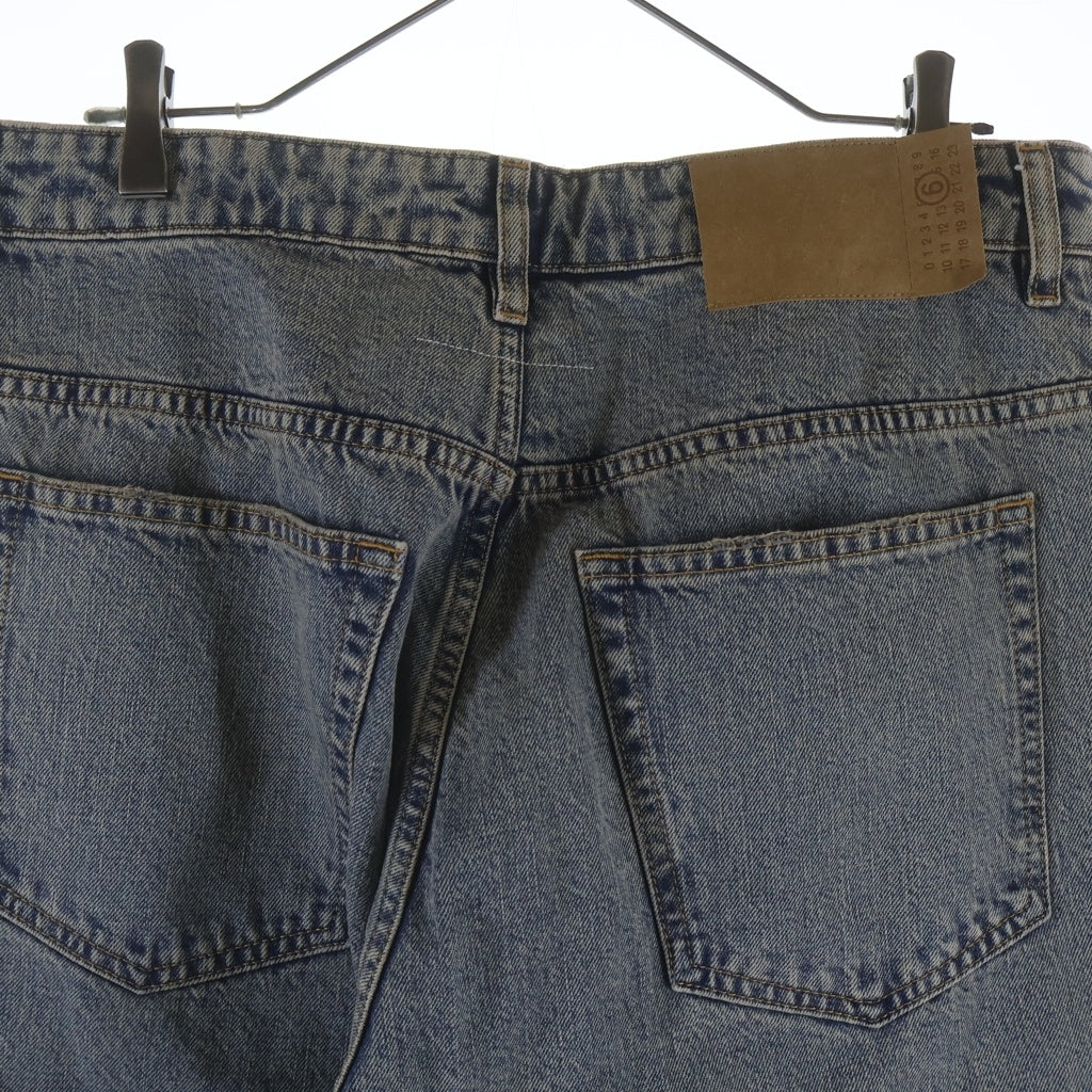 MM6 Maison Margiela(エムエムシックスメゾンマルジェラ) 24AW PANTS 5 POCKETS 5ポケット ワイドレッグデニムパンツ ジーンズ インディゴ SH0LA0011
