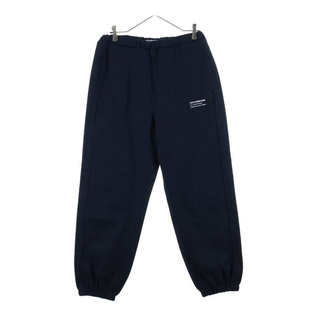 COOTIE PRODUCTIONS(クーティー プロダクションズ) Wool Saxony Track Pants ウール トラックパンツ ドローコード イージーパンツ フロントロゴ ブラック